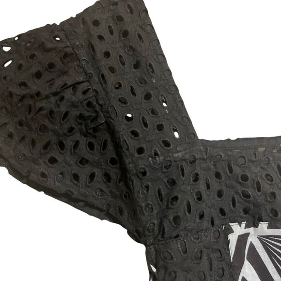 Nordstrom Maisie Geometric Animal Print Black and White Patterned Midi Dress XS - Picture 3 of 8